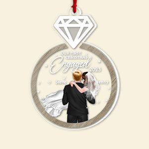 Our First Christmas Engaged, Couple Gift, Personalized Acrylic Ornament, Married Couple Ornament, Christmas Gift 03NAPO280723TM - Ornament - GoDuckee