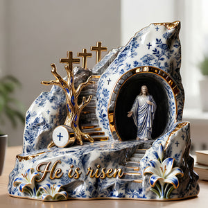 Sacred Jesus Christ Resurrection Plaque, Easter Gifts For Christians 02qhdt070326 - Shaped Plaques - GoDuckee