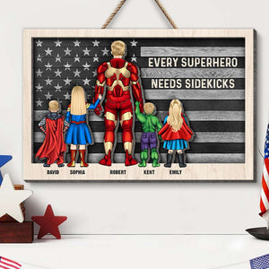 Supporting Family American Flag Personalized Wooden Art 02QHQN260423TM - Wood Sign - GoDuckee