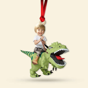 Gift For Kids, Personalized Acrylic Ornament, Dinosaur Image Custom Ornament, Christmas Gift - Ornament - GoDuckee