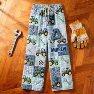 Alphabet Initial Letters Pajama Pants Personalized Gifts For Tractor Lovers 04patn160125 - Pajama Pant - GoDuckee
