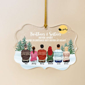 Family Never Apart, Gift For Family, Personalized Acrylic Ornament, Christmas Family Ornament, Christmas Gift - Ornament - GoDuckee