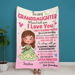 You Are My Little Princess, Personalized Blanket 02HTTN210823HA, Gift For Granddaughter/Daughter - Blanket - GoDuckee
