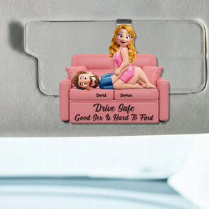 Naughty Couple Acrylic Car Visor Clip - Personalized Gifts For Couple 04naqn150126 - Car Visor Clip - GoDuckee