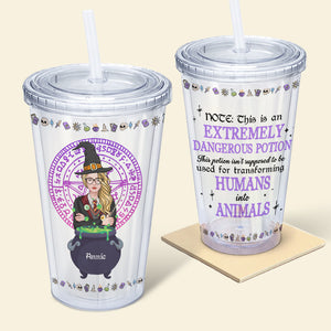 Gift For Witch Lover, Personalized Acrylic Tumbler, Witchcraft Halloween Tumbler, Halloween Gift 03HTHN010823TM - Tumbler Cup - GoDuckee