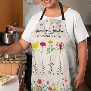 Personalized Gifts For Grandma Aprons Blooming In Love Mother's Day Gifts - Aprons - GoDuckee