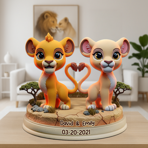 Lion Couple Acrylic Plaque - Personalized Gifts For Couple 04TOPU190625 - Shaped Plaques - GoDuckee