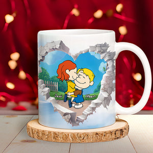 Personalized Gift For Couple Valentine Mug Cartoon Couple 01OHLU191224HG - Coffee Mug - GoDuckee