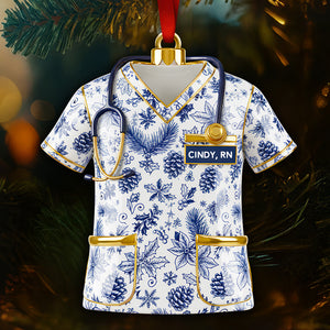 Nurse Toile de Jouy Acrylic Ornament - Personalized Christmas Gifts For Nurse 05PGDT300925 - Ornament - GoDuckee