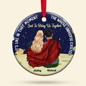 Gift For Couple, Personalized Ceramic Circle Ornament, Christmas Gift 02KAHN041123 - Ornament - GoDuckee