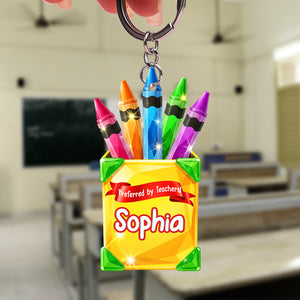 Crayon Box Personalized Gifts For Kids Keychain 04pgtn300625 - Keychains - GoDuckee