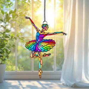 Ballet Girl Suncatcher - Personalized Gifts For Ballet Lovers 01natn080725 - Ornament - GoDuckee