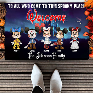 Welcome To All Who Come To This Spooky Place Personalized Door Mat 02PGTN170823HH, Gift For Family - Doormat - GoDuckee