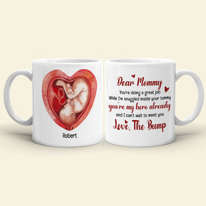 Dear Mommy You're Doing A Great Job, Personalized Mug, Pregnancy Gift For New Mom - Coffee Mug - GoDuckee
