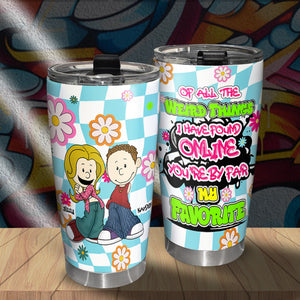 Personalized Gifts For Couples Tumbler Y2K Style Cartoon Couples 03TOLU060125HG - Tumbler Cup - GoDuckee