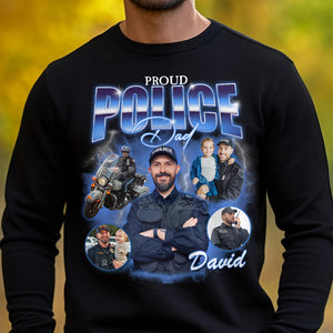 Proud Police Dad, Personalized Bootleg Shirt, Gift For Dad, Father's Day Gifts - Shirts - GoDuckee