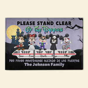 Please Stand Clear Of The Doors, Gift For Family, Personalized Doormat, Spooky Halloween Family Doormat, Halloween Gift 04QHHN100723HH - Doormat - GoDuckee
