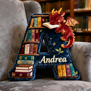 Book Dragon Alphabet Initial Letters Pillow, Personalized Gifts For Book Lovers 05qhtn191125 - Pillow - GoDuckee