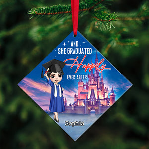 And She Graduated Happily Ever After, Personalized 05OHTN300923 Acrylic Ornament, Christmas Gift For Graduates - Ornament - GoDuckee
