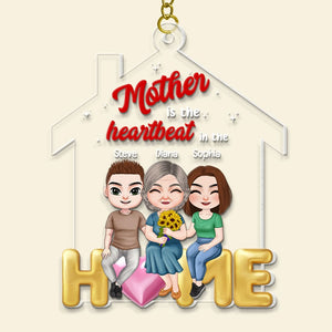 Mother Is The Heartbeat In The Home, Personalized Keychain, Mother Gifts, 02KAPO081223HH - Keychains - GoDuckee