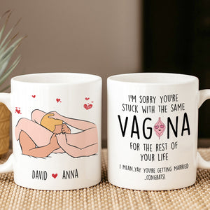 Personalized Gifts For Couple Coffee Mug You're Getting Married Congrats 04OHPU260124 - Coffee Mugs - GoDuckee