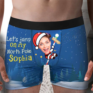 Custom Photo Gift For Couple, Let's Jump On My North Pole Man Boxer 02TOLU211024 - Boxer Briefs - GoDuckee