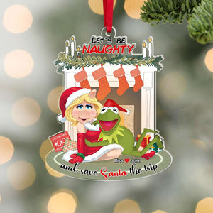 Let's Be Naughty Personalized Ornament - Custom Shape Ornament -PW-CSO-ACRYLIC-02QHPU141023 - Ornament - GoDuckee