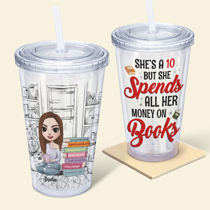 Book Girls 03napo110823hh, Personalized 14oz Acrylic Tumbler - Tumbler Cup - GoDuckee