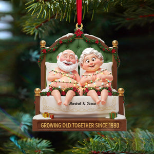Personalized Gifts For Christmas, Lovely Old Couple Acrylic Ornament 01ohmg270925 - Ornament - GoDuckee