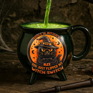 Cat Witch Mode Cauldron Mug, Personalized Gifts For Witch And Cat Lovers 01qhta210825 - Cauldron Mug - GoDuckee