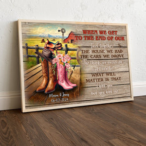 Personalized Gift For Cowboy Couple Wall Art, Cowboy Boots On Western Farm Canvas 03QHMH131224 - Poster & Canvas - GoDuckee