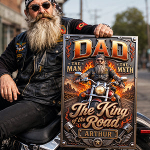 Dad Rules The King Road Print Metal Sign - Custom Photo Gifts For Dad 02HUTA180526 - Metal Signs - GoDuckee