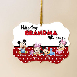 Happiest Grandma On Earth, Gift For Grandma, Personalized Acrylic Ornament, Mouse Kid Ornament, Christmas Gift 4OHHN161123 - Ornament - GoDuckee