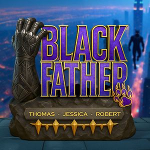 Black Father Plaque - Personalized Gifts For Dad 01hupu080525 - Shaped Plaques - GoDuckee