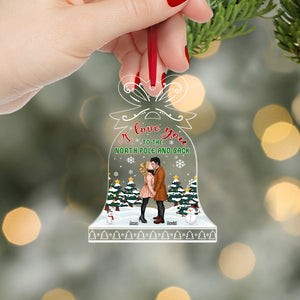 I Love You to the North Pole and Back, Personalized Kissing Couple Ornament, Christmas Gifts - Ornament - GoDuckee