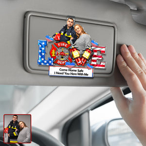 Firefighter Couple Car Visor Clip - Personalized Custom Photo Gift For Couples 04HUQN290126 - Car Visor Clip - GoDuckee