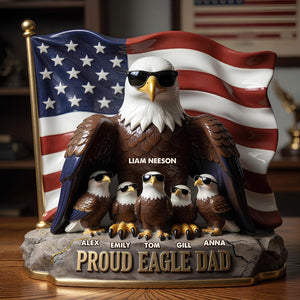 Proud Eagle Dad Acrylic Plaque - Personalized Gifts For Dad 03pgdt010526 - Shaped Plaques - GoDuckee