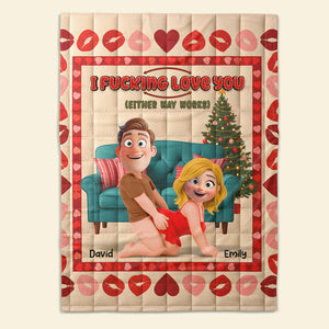 Naughty Couple Blanket - Personalized Gifts For Couple 03naqn011125 - Blanket - GoDuckee