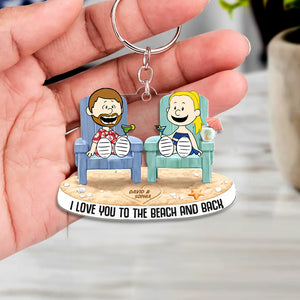 Personalized Gifts For Beach Couple Keychain 03ohtn090125pa I Love You To The Beach And Back - Keychains - GoDuckee