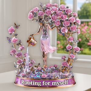 Rooting For Myself Acrylic Plaque - Personalized Gifts For Garden Lovers 05tglu170525 - Shaped Plaques - GoDuckee