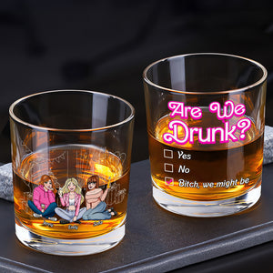 Personalized Gifts For Besties 11oz Round Whiskey Glass Drinking Girls 02OHMH150125HH - Whiskey Glass - GoDuckee