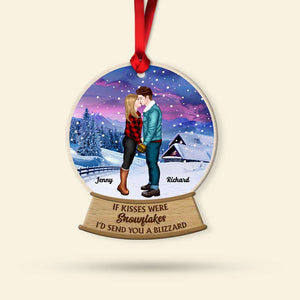 If Kisses Were Snowflakes, Couple Gift, Personalized Acrylic Ornament, Snowball Couple Ornament, Christmas Gift - Ornament - GoDuckee