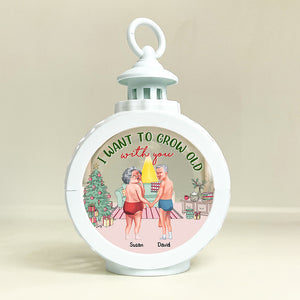 I Want To Grow Old With You, Couple Gift, Personalized Light Ornament, Old Couple Ornament, Christmas Gift - Ornament - GoDuckee