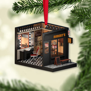 Barber Shop, Personalized Acrylic Ornament, Gift For Christmas, Christmas Ornament - Ornament - GoDuckee