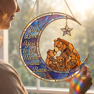 Proud Mama Bear Suncatcher - Personalized Gifts For Mom 05KILU030326 - Ornament - GoDuckee