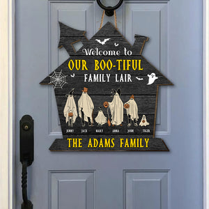 Welcome To Our Boo-tiful Family Lair Personalized Wooden Sign 04PGTN050923HH - Wood Sign - GoDuckee