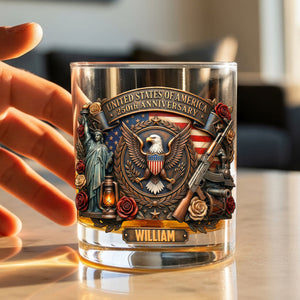 250th Anniversary USA 11oz Round Glass - Personalized Gifts For Patriots 03tymg200326 - Glass - GoDuckee