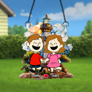 Personalized Gifts For Couple Suncatcher Ornament 02kapu110125hh - Ornament - GoDuckee