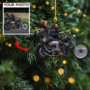 Custom Photo Gifts For Biker, Upload Bike Photo Christmas Ornament 01pgxx290824 - Ornament - GoDuckee