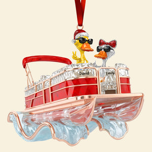 Fun Duck Pontoon Trip Ornament, Personalized Gifts For Pontoon Lovers 05qhqn250925 - Ornament - GoDuckee